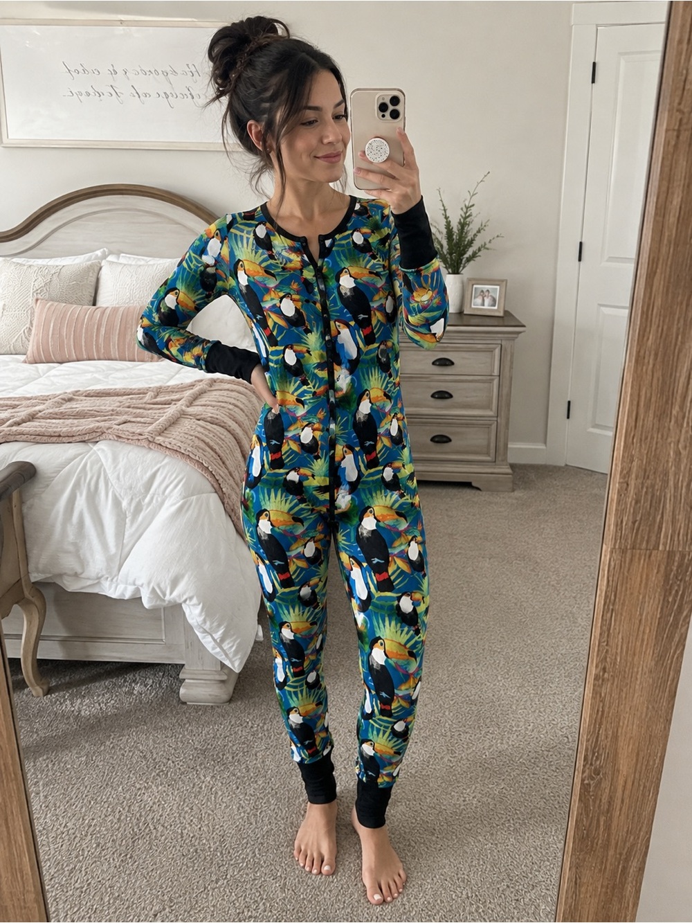 Simple Seed Bamboo Toucan Pajama Romper Women’s XS